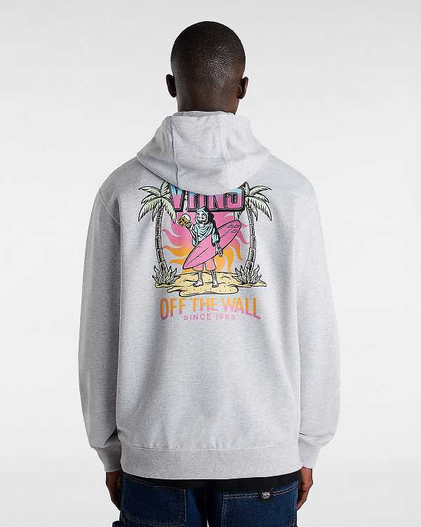 Grey Men Vans Palm Cheers Classic Hoodie Canada | VN7498316