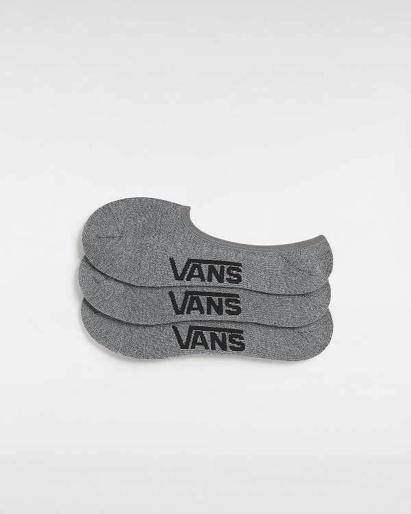 Grey Unisex Vans Classic No Show (3 pairs) Socks Canada | VN3914065