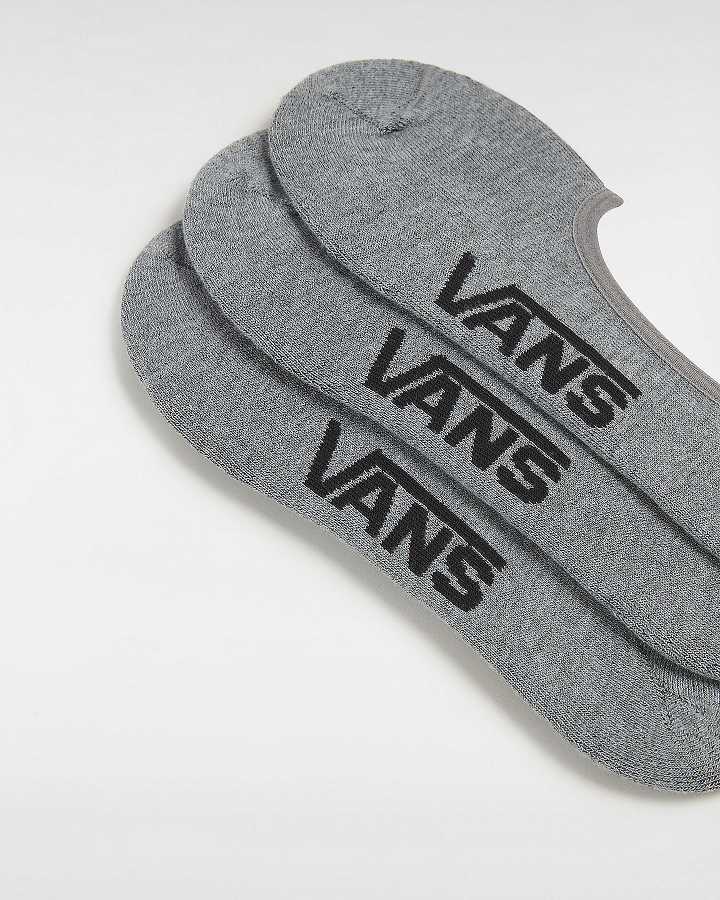 Grey Unisex Vans Classic No Show (3 pairs) Socks Canada | VN3914065