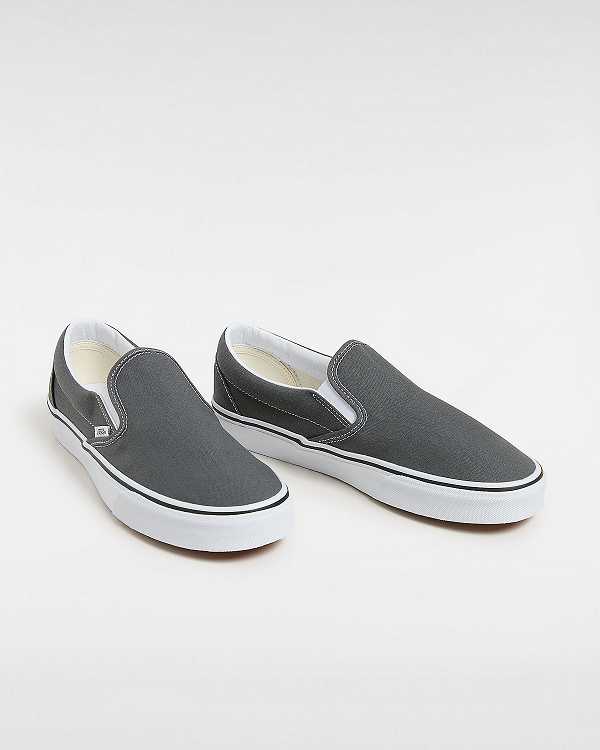 Grey Women Vans Canvas Classic Slip On Shoes Canada | VN5374168