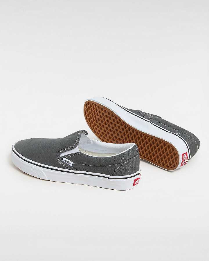 Grey Women Vans Canvas Classic Slip On Shoes Canada | VN5374168