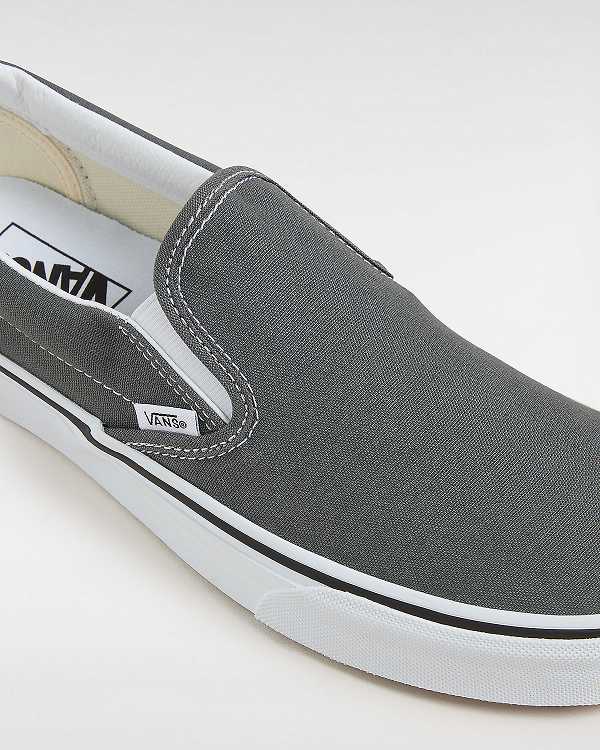 Grey Women Vans Canvas Classic Slip On Shoes Canada | VN5374168