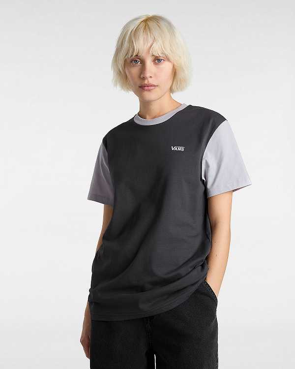 Grey Women Vans Colorblock T Shirts Canada | VN9547630