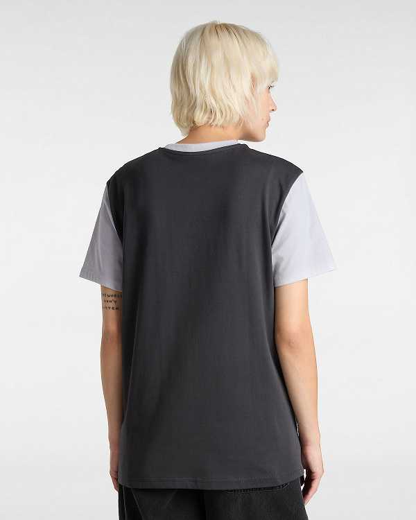 Grey Women Vans Colorblock T Shirts Canada | VN9547630