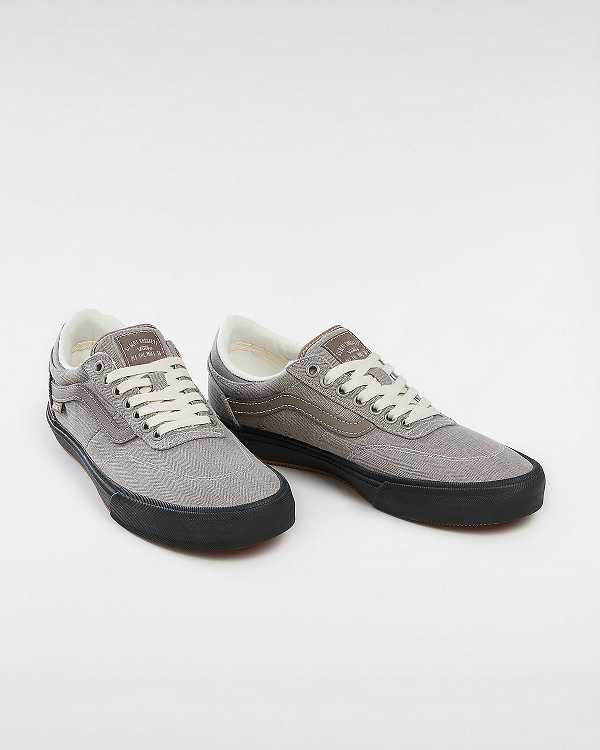 Grey Women Vans Gilbert Crockett Herringbone Skate Shoes Canada | VN0368715