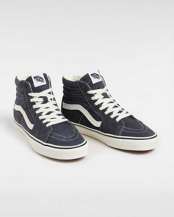 Grey Women Vans Sk8-Hi Pig Suede Skate Shoes Canada | VN6425793