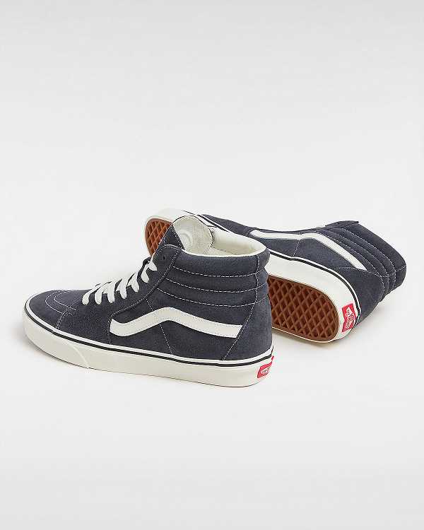 Grey Women Vans Sk8-Hi Pig Suede Skate Shoes Canada | VN6425793