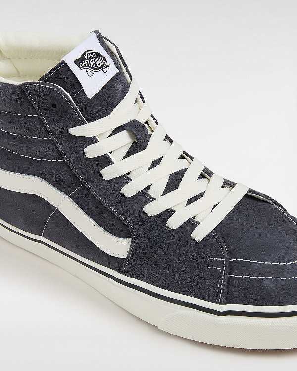 Grey Women Vans Sk8-Hi Pig Suede Skate Shoes Canada | VN6425793
