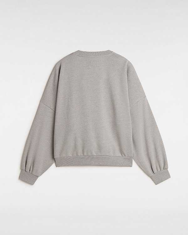 Grey Women Vans Stadium French Terry Loose Crew Sweatshirt Canada | VN6817920