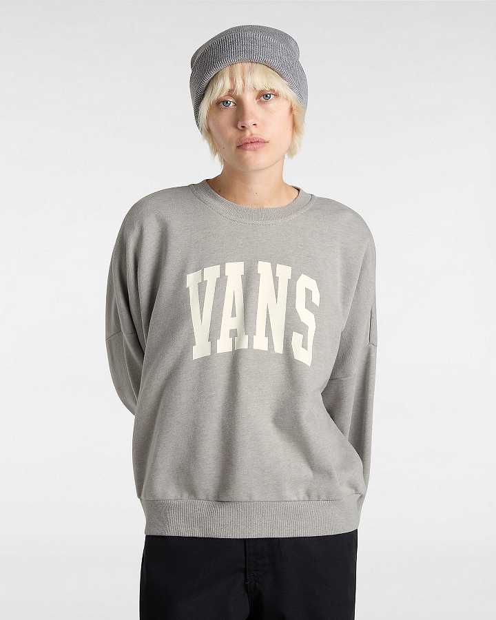 Grey Women Vans Stadium French Terry Loose Crew Sweatshirt Canada | VN6817920