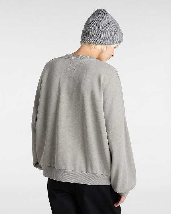 Grey Women Vans Stadium French Terry Loose Crew Sweatshirt Canada | VN6817920