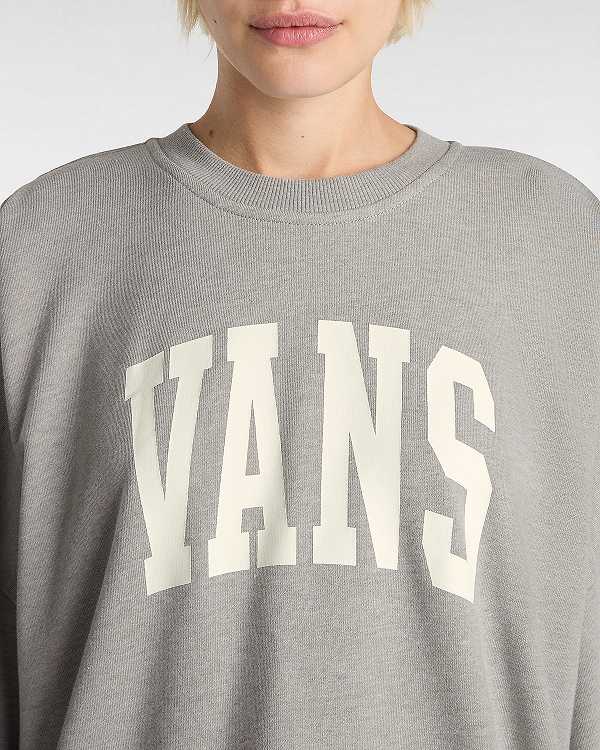 Grey Women Vans Stadium French Terry Loose Crew Sweatshirt Canada | VN6817920