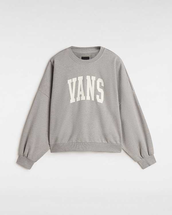 Grey Women Vans Stadium French Terry Loose Crew Sweatshirt Canada | VN6817920
