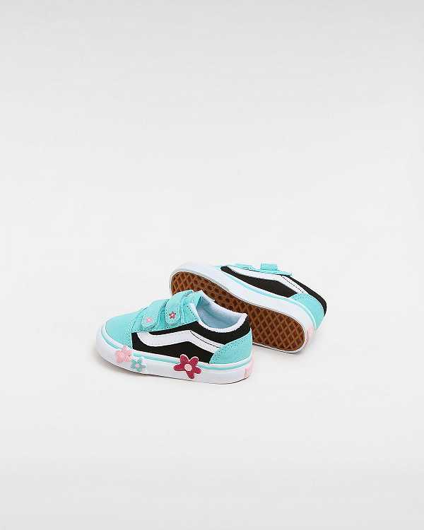 Multicolor Kids' Vans Old Skool Hook and Loop Glitter (1-4 Years) Sneakers Canada | VN0297658
