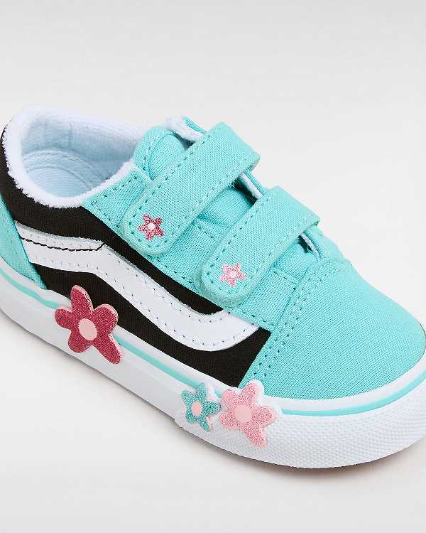 Multicolor Kids' Vans Old Skool Hook and Loop Glitter (1-4 Years) Sneakers Canada | VN0297658
