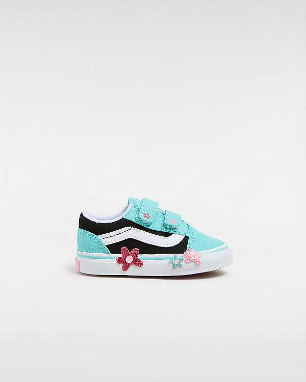 Multicolor Kids\' Vans Old Skool Hook and Loop Glitter (1-4 Years) Sneakers Canada | VN0297658