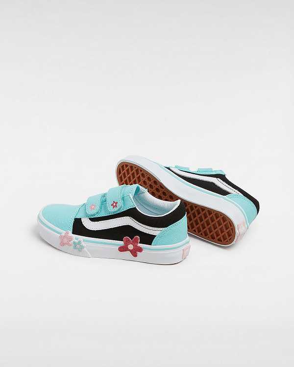 Multicolor Kids' Vans Old Skool Hook and Loop Glitter (4-8 years) Sneakers Canada | VN9634018
