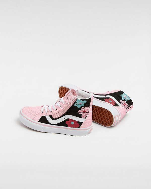 Multicolor Kids' Vans Sk8-Hi Reissue Side Zip Glitter (4-8 years) Sneakers Canada | VN4056183