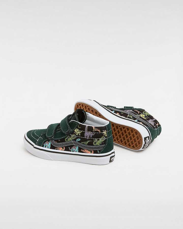 Multicolor Kids' Vans Sk8-Mid Reissue Hook and Loop Glow (4-8 Years) Sneakers Canada | VN8794316