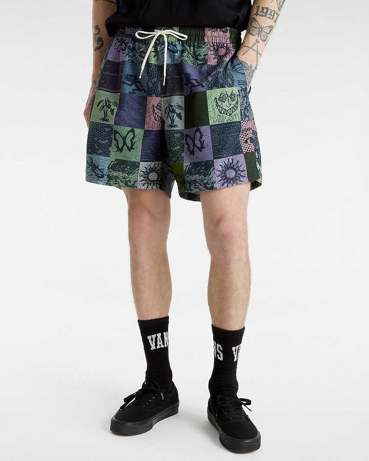 Multicolor Men Vans Primary Solid Elastic Boardshorts Canada | VN6250734