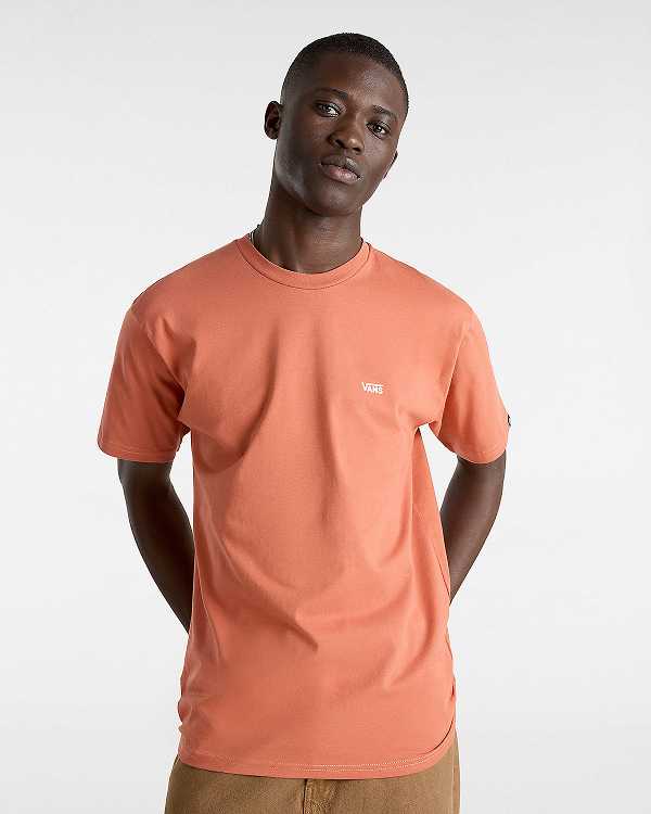 Orange Men Vans Left Chest Logo T Shirts Canada | VN6725493