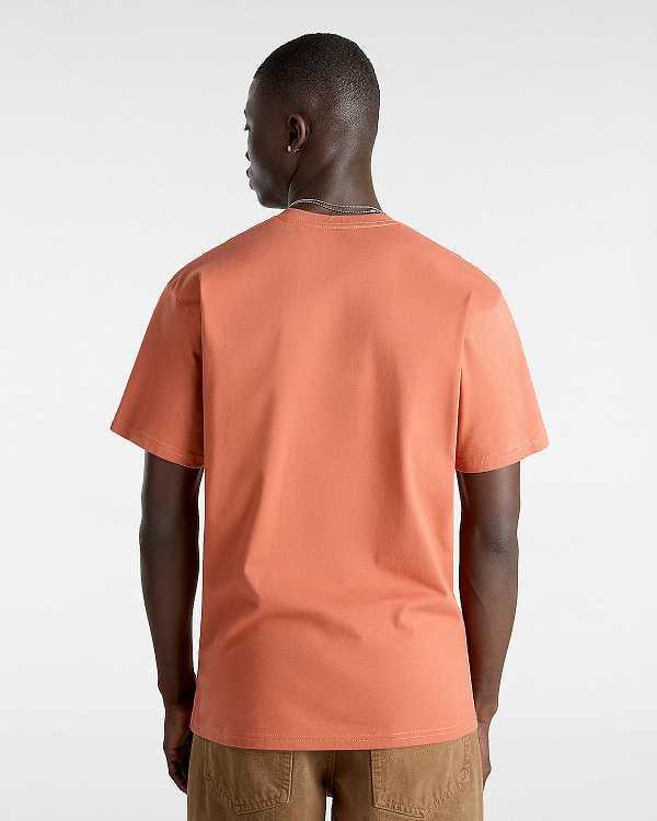 Orange Men Vans Left Chest Logo T Shirts Canada | VN6725493