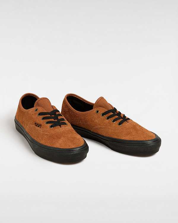 Orange Women Vans Authentic Hairy Suede Skate Shoes Canada | VN2654397