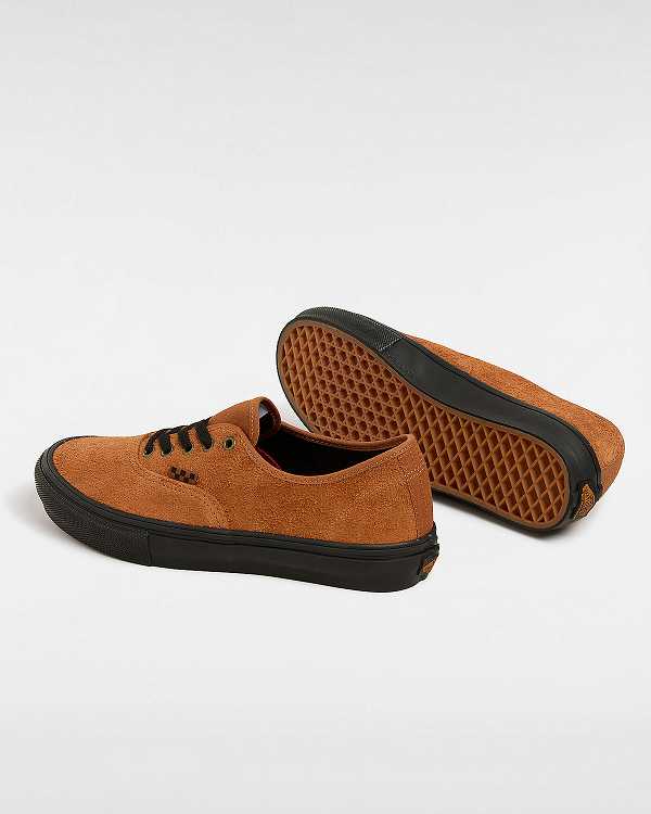 Orange Women Vans Authentic Hairy Suede Skate Shoes Canada | VN2654397