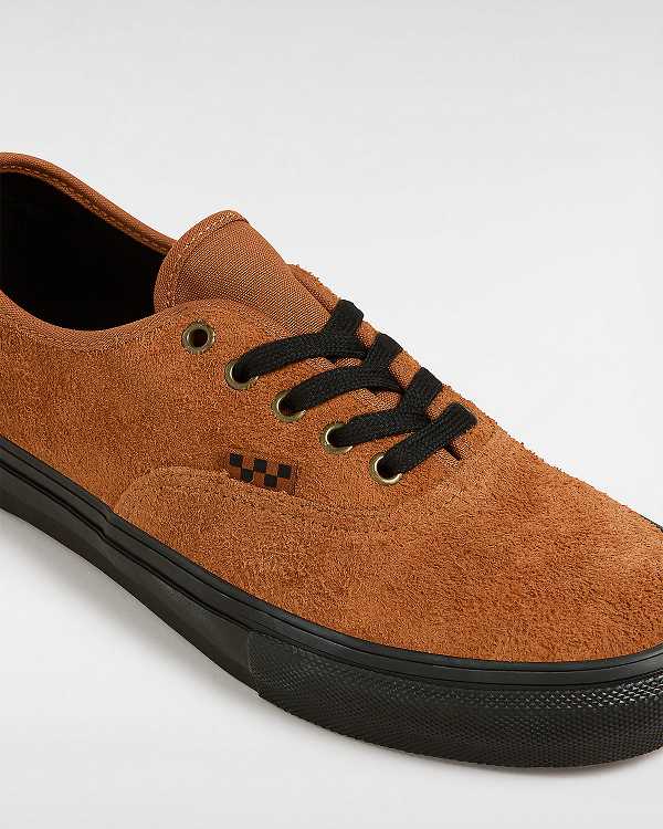 Orange Women Vans Authentic Hairy Suede Skate Shoes Canada | VN2654397