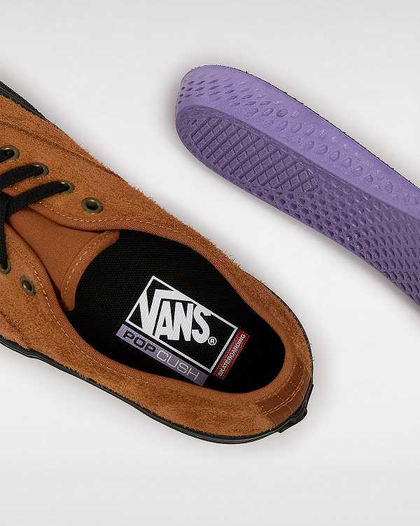 Orange Women Vans Authentic Hairy Suede Skate Shoes Canada | VN2654397