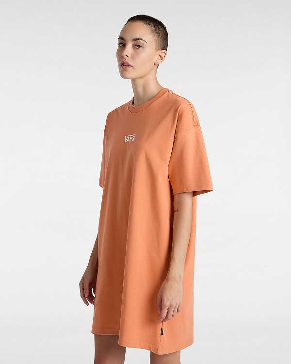Orange Women Vans Center Vee Tee Dress Canada | VN0639714