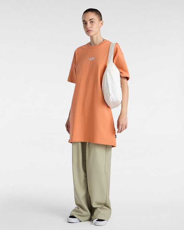 Orange Women Vans Center Vee Tee Dress Canada | VN0639714