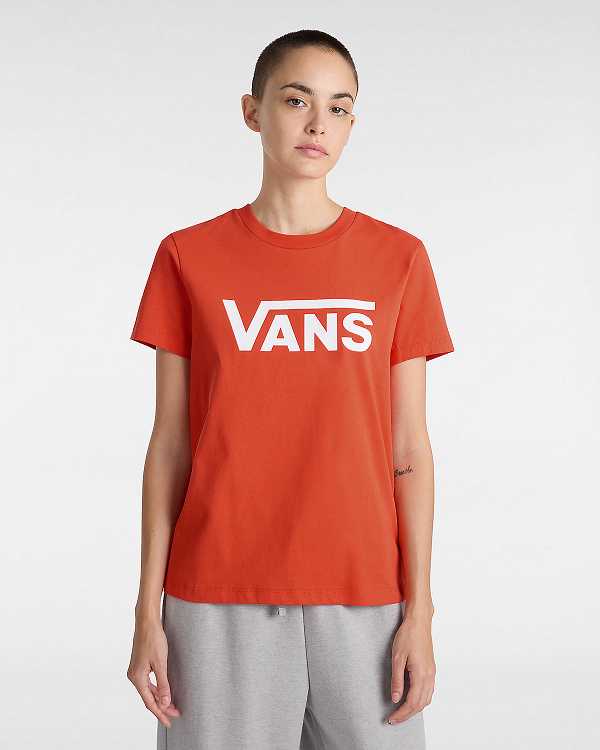 Orange Women Vans Flying V Crew T Shirts Canada | VN4036192