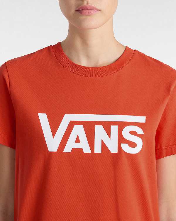 Orange Women Vans Flying V Crew T Shirts Canada | VN4036192
