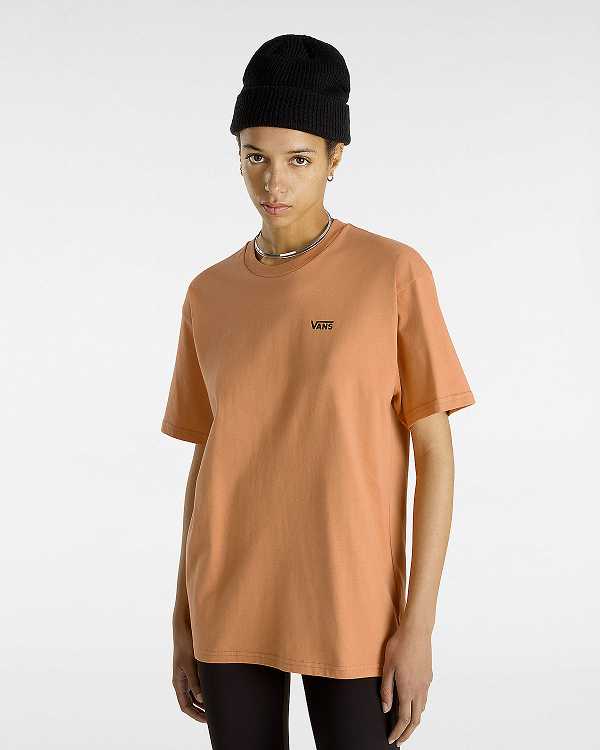 Orange Women Vans Left Chest Logo T Shirts Canada | VN1263987
