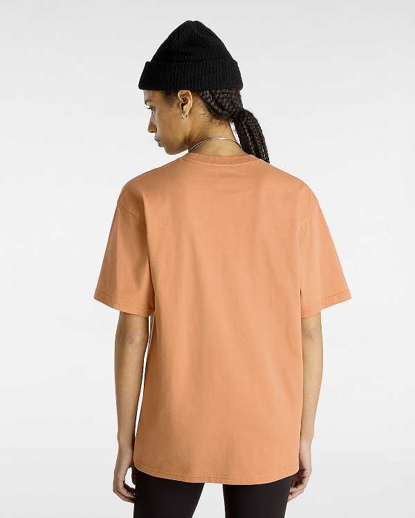 Orange Women Vans Left Chest Logo T Shirts Canada | VN1263987