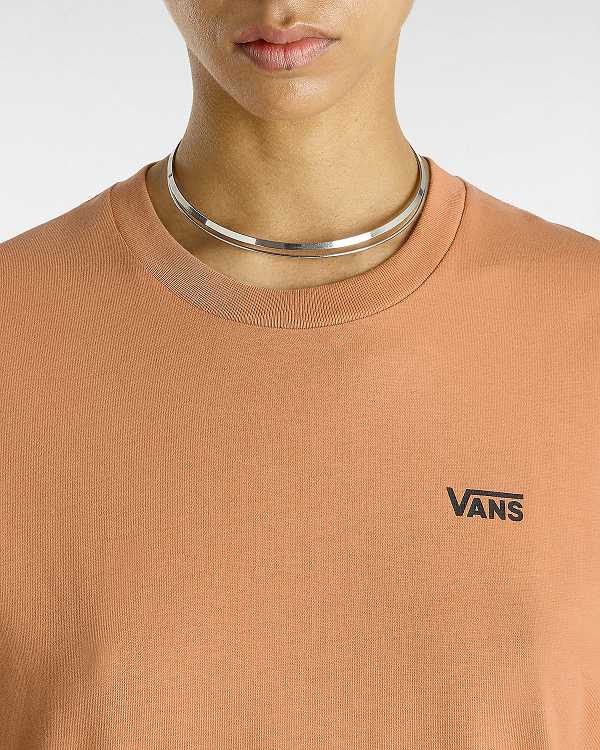 Orange Women Vans Left Chest Logo T Shirts Canada | VN1263987