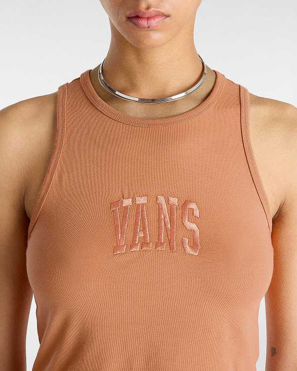 Orange Women Vans Varsity Racer Tank Top Canada | VN1295430