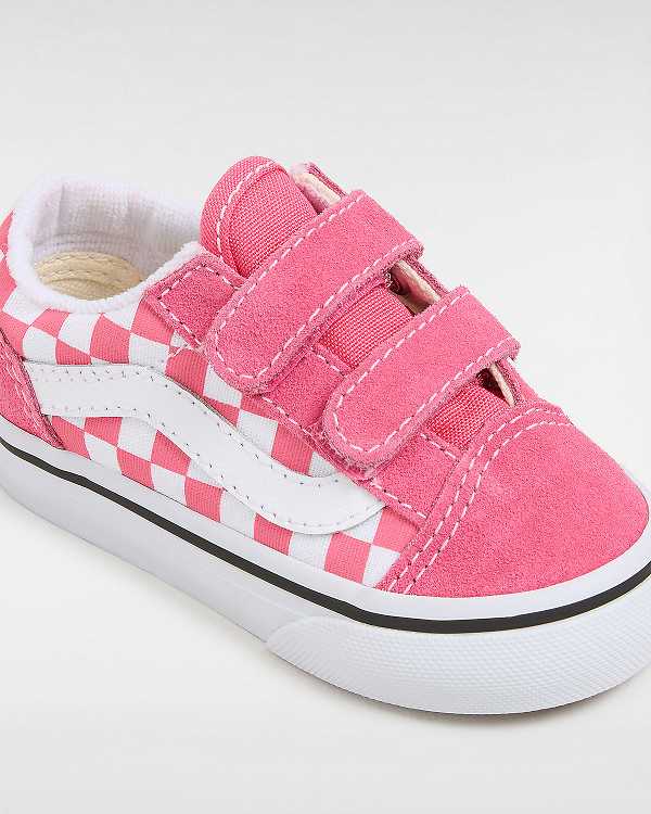 Pink Kids' Vans Old Skool Hook And Loop (1-4 Years) Sneakers Canada | VN1439265