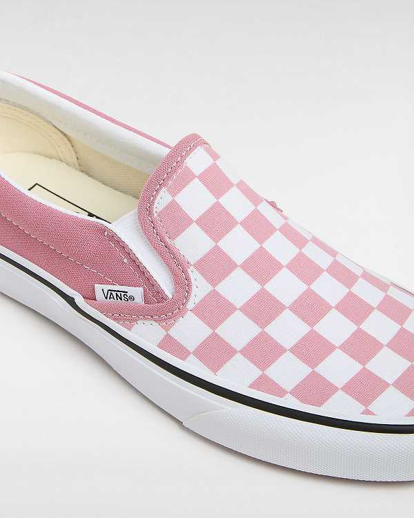 Pink Men Vans Classic Checkerboard Slip On Shoes Canada | VN5369104