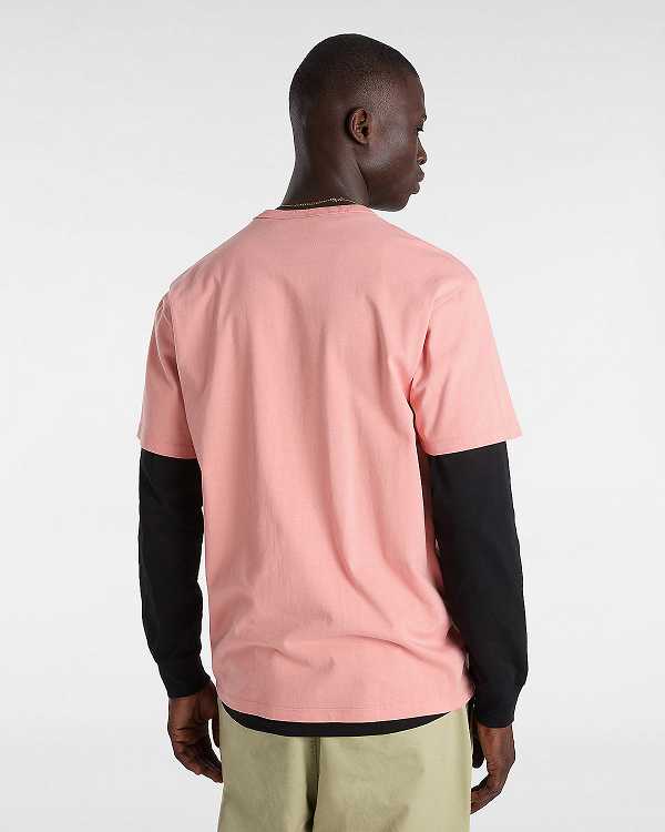 Pink Men Vans Off The Wall II T Shirts Canada | VN3204189