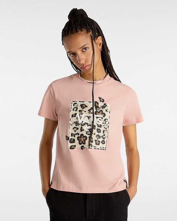 Pink Women Vans Animalier Boxed T Shirts Canada | VN6392857