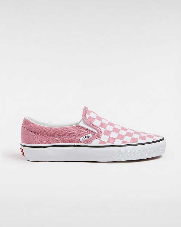 Pink Women Vans Classic Checkerboard Slip On Shoes Canada | VN4025697
