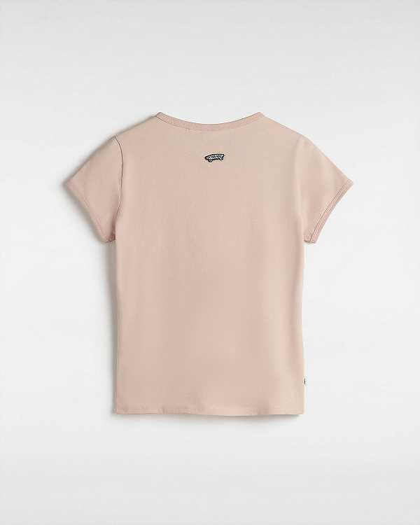 Pink Women Vans Premium Short Sleeve Baby T Shirts Canada | VN3290674