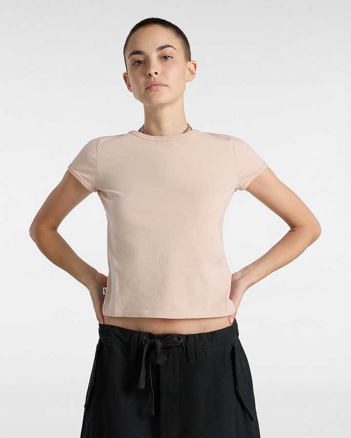 Pink Women Vans Premium Short Sleeve Baby T Shirts Canada | VN3290674