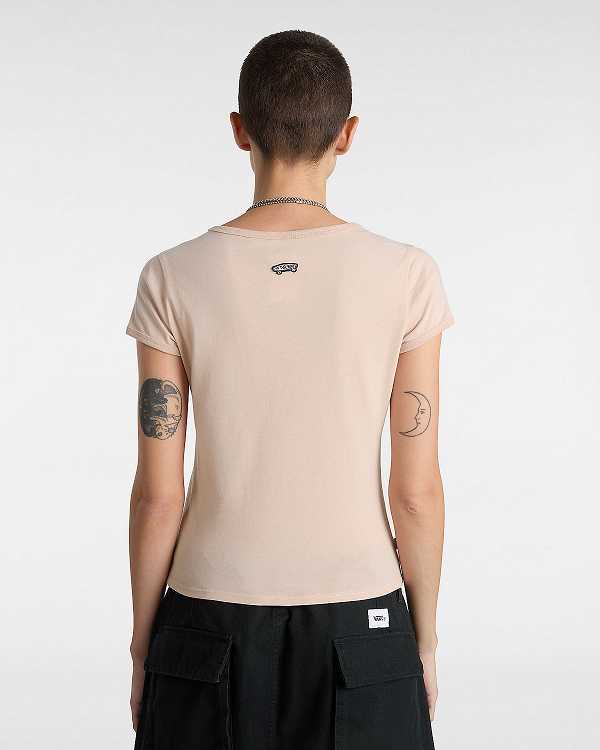 Pink Women Vans Premium Short Sleeve Baby T Shirts Canada | VN3290674