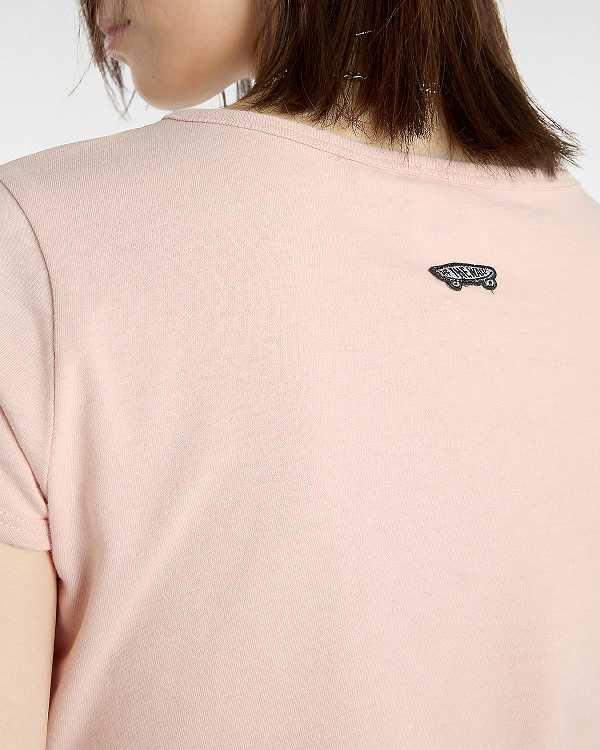 Pink Women Vans Premium Short Sleeve Baby T Shirts Canada | VN3290674