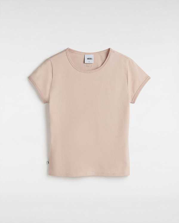 Pink Women Vans Premium Short Sleeve Baby T Shirts Canada | VN3290674