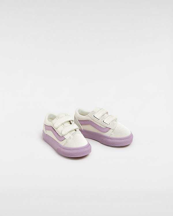 Purple Kids' Vans Old Skool Hook And Loop (1-4 Years) Sneakers Canada | VN3907614