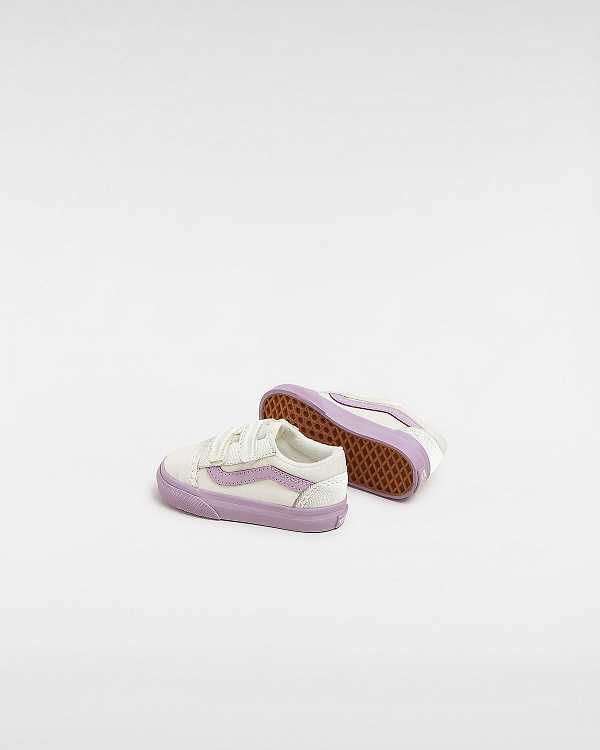 Purple Kids' Vans Old Skool Hook And Loop (1-4 Years) Sneakers Canada | VN3907614